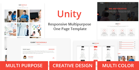 Unity - One Page Multipurpose Responsive Template
