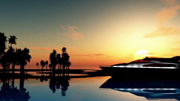 Yacht Near Palms Island alt