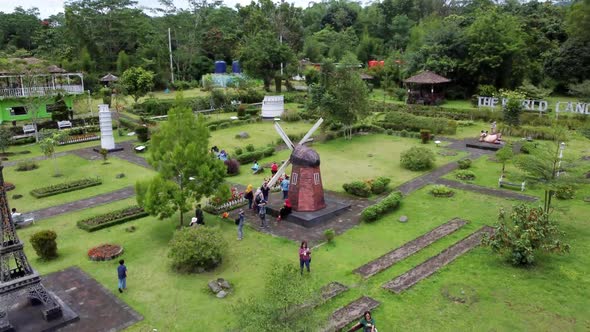 The World Landmark Merapi Park, one of the tourist destinations in yogyakarta, indonesia.