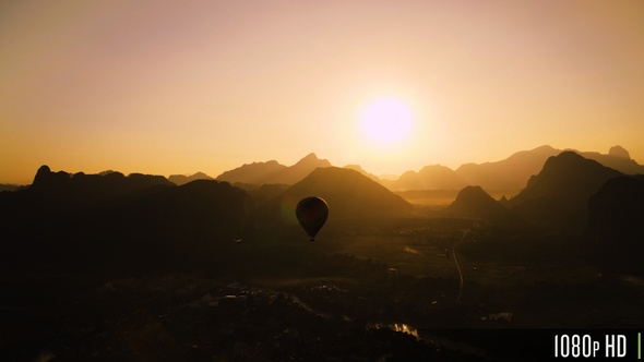 Silhouette of Hot Air Balloon Ride