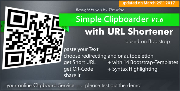 Simple Clipboarder with URL Shortener Service