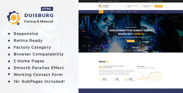Duisburg - Factory & Industrial Business HTML Template
