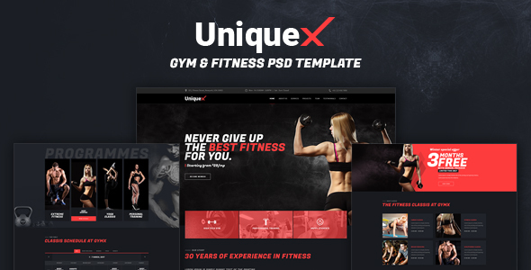 UniqueX - Gym and Fitness Landing Page