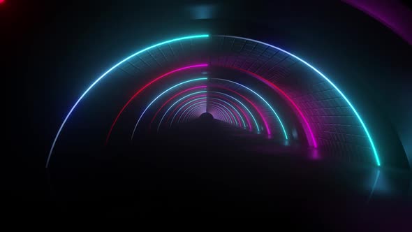 4k Rainbow Neon Tunnel Loop Pack