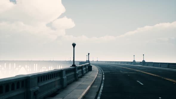 Long Bridge in Misty Fog