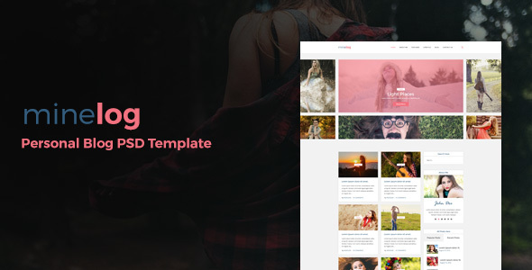 minelog Personal Blog PSD Template