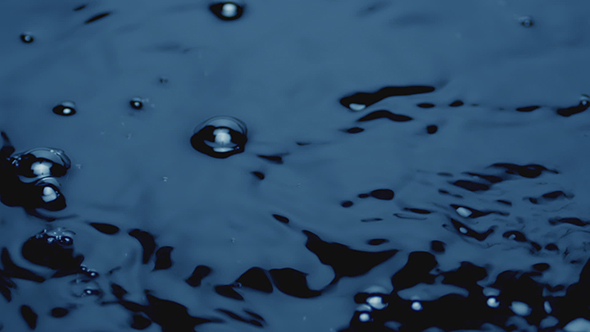 Blue Water Surface With Bubbles