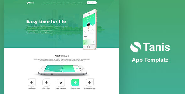 Tanis App PSD Template