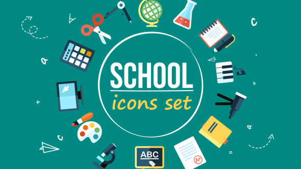 Animated School Related Icons