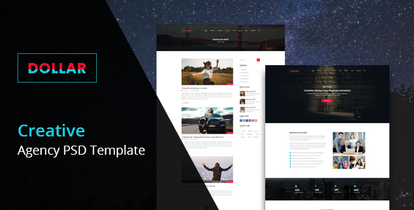 Dollar – Creative Agency One Page PSD Template – 0 Sold!