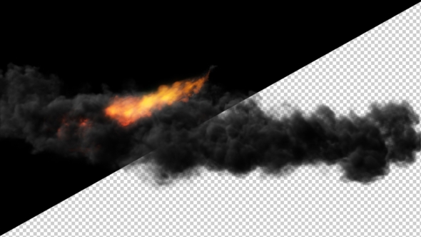 A Fiery Flame with Volumetric Smoke