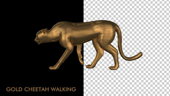 Gold Cheetah Walking - Looped alt