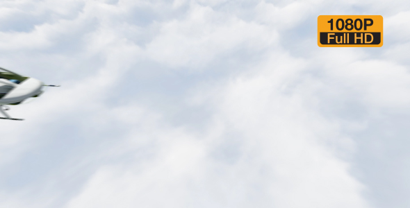 Helicopter on the clouds alt