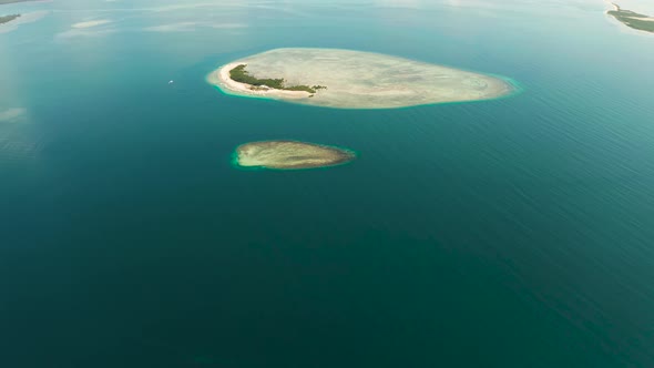 Tropical Island with Sandy Beach. Palawan, Philippines