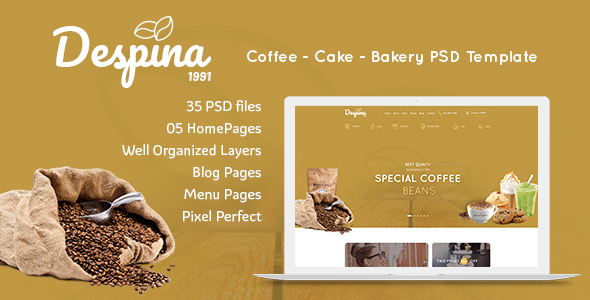 Despina – Coffee & Cake PSD Template