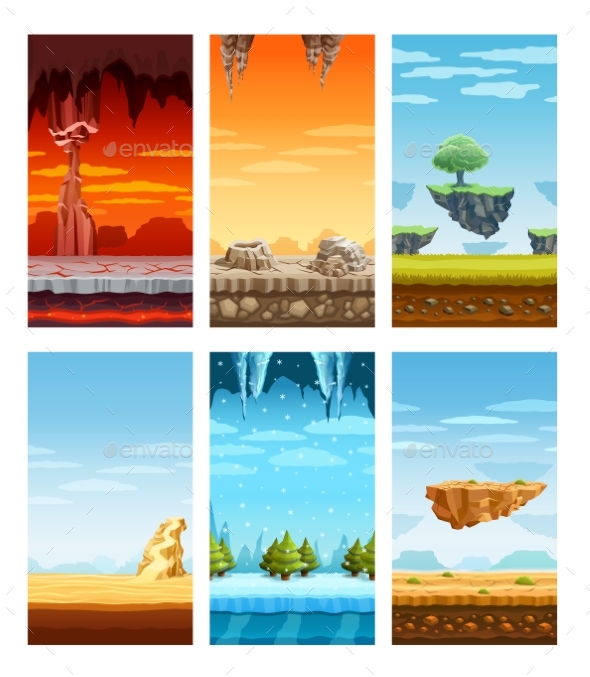 Computer Games Colorful Elements Cartoon Set