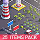 Low Poly City Elements Pack - 3DOcean Item for Sale