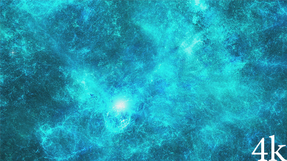 Bright Blue Cosmic Nebula in the Vast Space