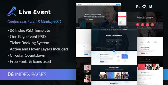 Live Event - Conference & Meetup PSD Template