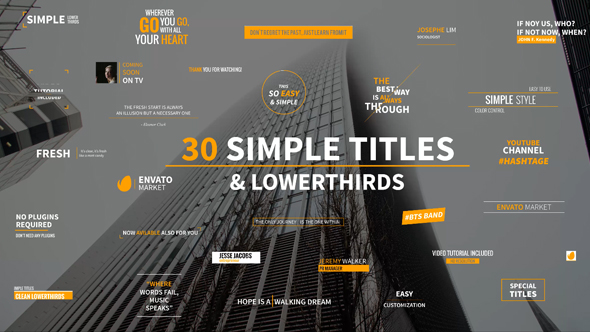 30 Simple Titles & Lowerthirds