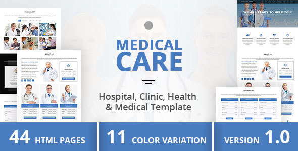 Medical Care - Hospital, Clinic, Health & Medical Template