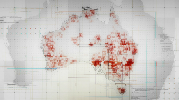 White Australia Map with Lines Rollback Camera 4K alt