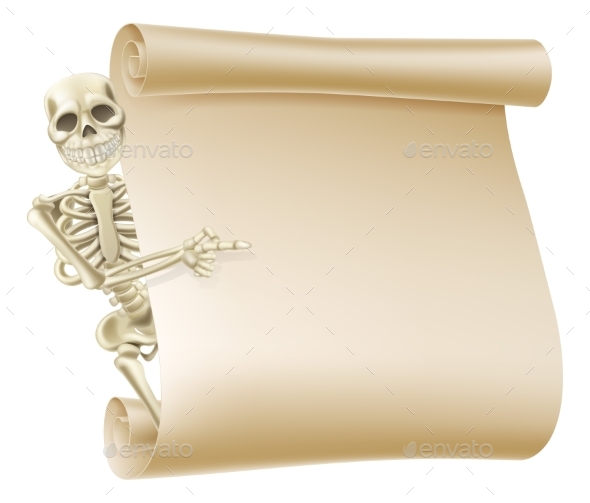 Halloween Skeleton Scroll