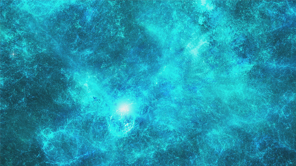 Blue Cosmic Nebula in Space alt
