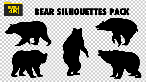 4K Bear Silhouettes - 5 Pack alt