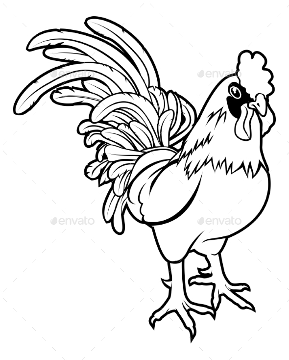Stylised Rooster Illustration