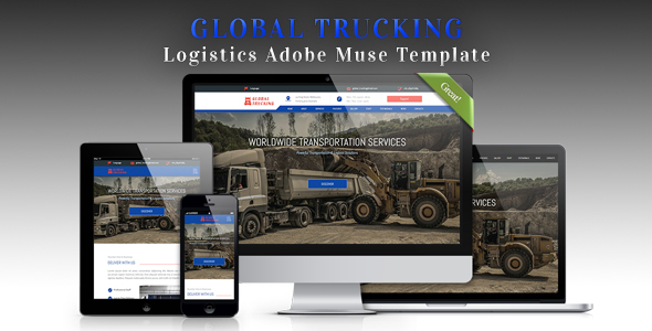 GLOBAL TRUCKING - Logistics Adobe Muse Template