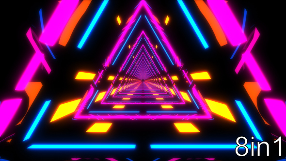 Tri Neon Lights Tunnel VJ loops alt