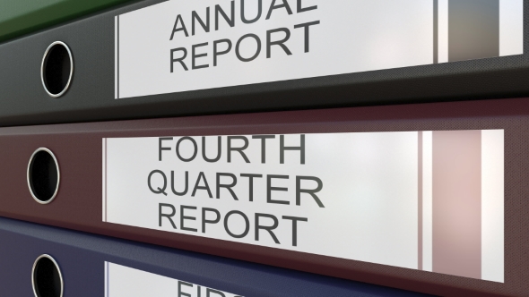 Office Binders with Quarter and Annual Reports Tags alt