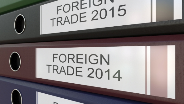Office Binders with Foreign Trade Tags Different Years