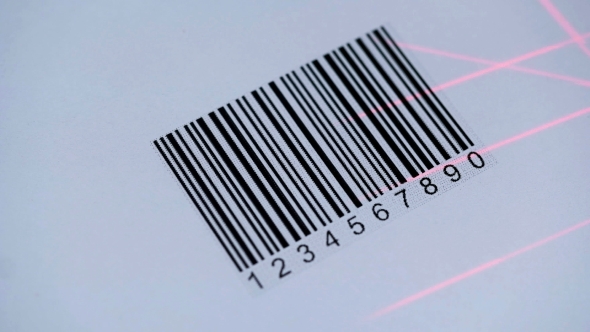 Bar Code Scanner Scans the Product Code