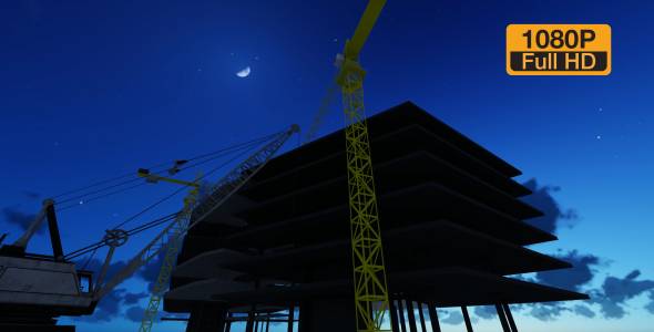 Building Construction at Night alt