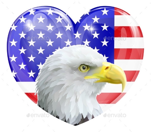 Eagle American Love Heart