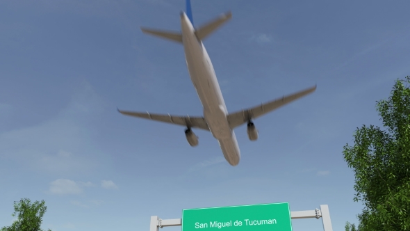 Airplane Arriving To San Miguel De Tucuman Airport Travelling To Argentina