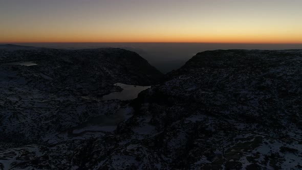 Stunning Winter Sunset and Frozen Lake