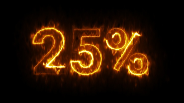 Flaming Sale Animated Banner 25 Percent