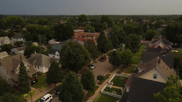 regular neighborhood aerial view in minneapolis