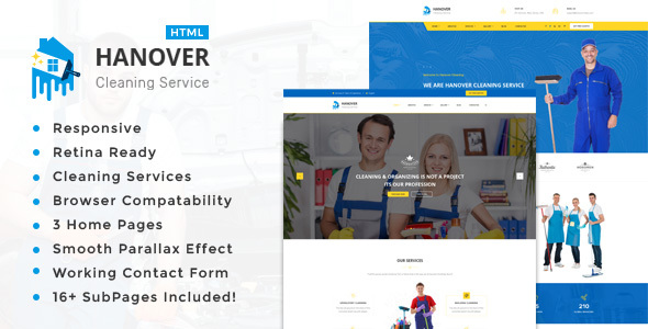 Hanover : Cleaning Service Responsive HTML5 Template