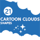 21 Cartoon Clouds Shapes - GraphicRiver Item for Sale