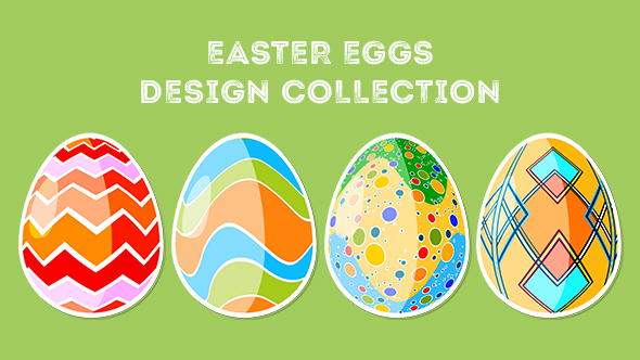 Four Rotating Different Easter Egg Designs Elements alt