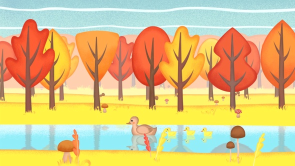 Cartoon Autumn Forest