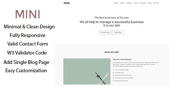 Mini –  Business Minimal HTML Template