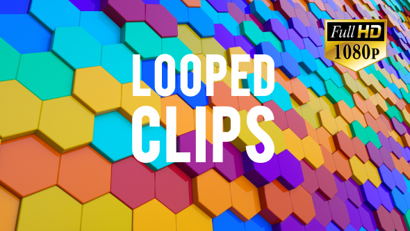 Animated Hexagon Background Looped Perspective 10