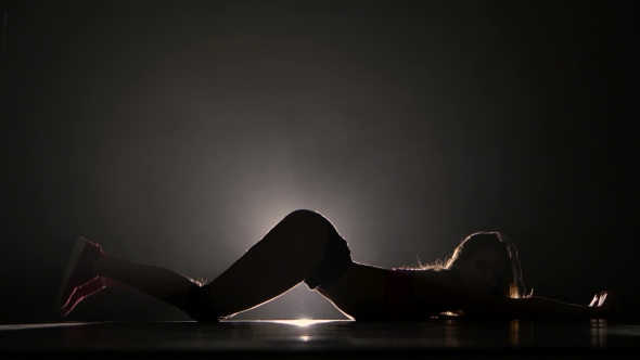 Booty Dance Performed By Silhouette Sexual Girl in the Spotlight