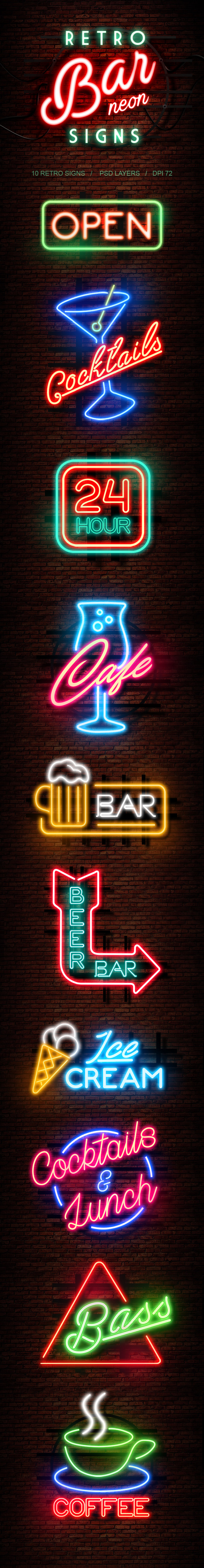 Retro Bar Neon Signs