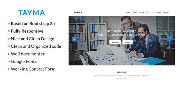 Tayma Resume & Minimal Portfolio Responsive HTML Template